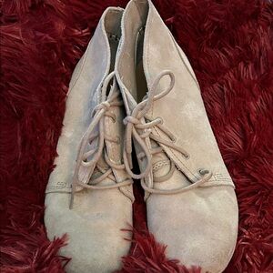 Clarks Beige Lace-Up Boots